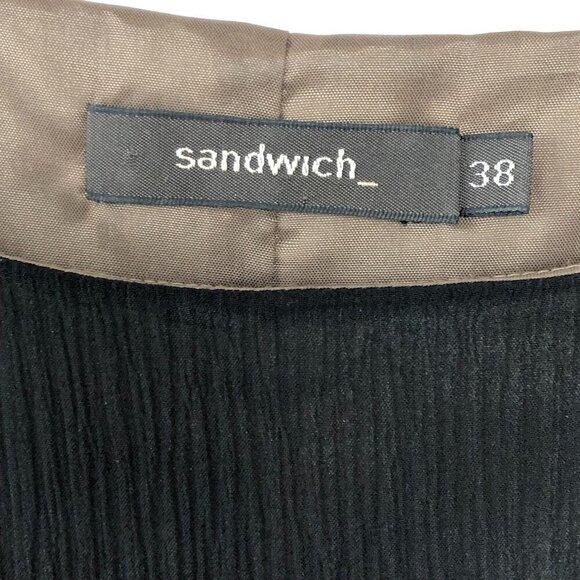 SANDWICH Vintage 90βs Black Silk Reminiscent Art Deco Flapper Sheath Dress EU38 - Picture 5 of 16